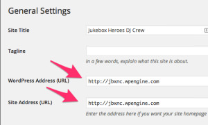 migrate to wp engine - change the URL to your original domain