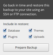 migrate to wp engine - make sure all the boxes are checked and then click "prepare backup"