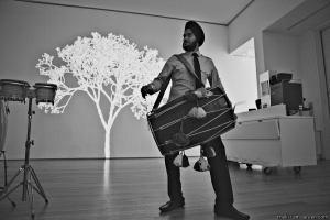 indian drummer at a wedding at north carolina museum of art
